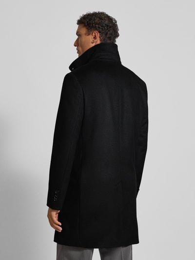 Tiger Of Sweden Wollmantel mit Kaschmir-Anteil und Stehkragen Modell 'Aleric' Black 5