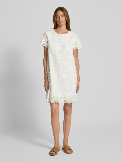 ZABAIONE Sukienka mini z koronką szydełkową Biały 1