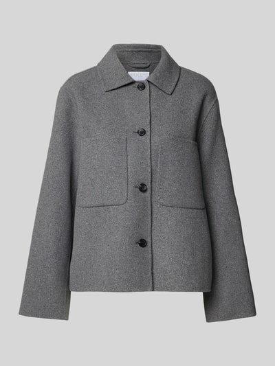 Jake*s Collection Relaxed Fit Jacke mit Lammwoll- und Viskose-Anteil Mittelgrau Melange 2