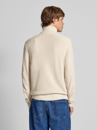 Jack & Jones Rollkragenpullover mit Strukturmuster Modell 'ROY' Offwhite 5