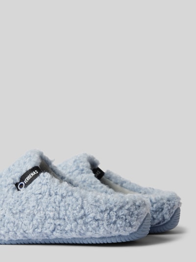 Verbenas Slippers met imitatiebont, model 'YORK CURLY' Lichtblauw - 2