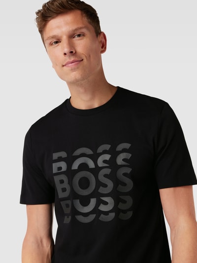 BOSS T-Shirt mit Logo-Print Modell 'Tiburt' Black 3