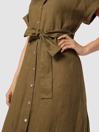 Mango Hemdblusenkleid mit Taillenband Khaki 3