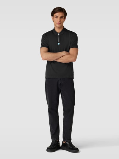 HUGO Koszulka polo o kroju regular fit z naszywką z logo model ‘Deresom’ Czarny 1