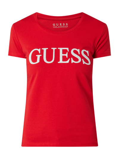 Guess T-shirt z nadrukiem z logo  Czerwony 2