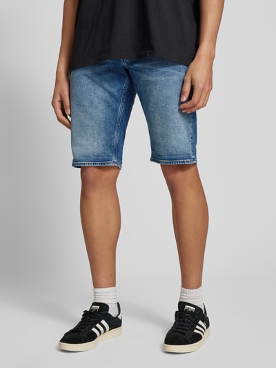 G-Star Raw Korte slim fit jeans met labelpatch, model 'Mosa' Blauw - 4