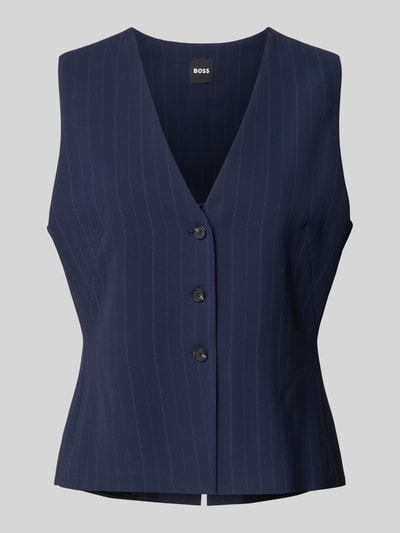 BOSS Regular fit gilet van pure viscose, model 'JULINIA' Marineblauw - 2