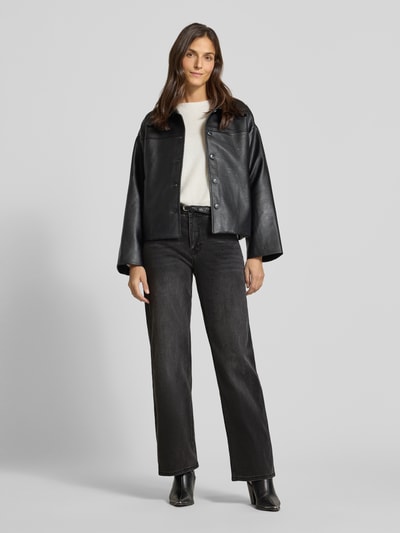 ZABAIONE Wide Leg Jeans mit Gürtel Dunkelgrau 1