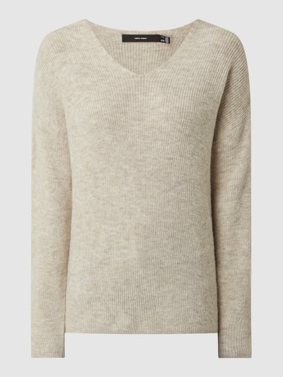 Vero Moda Pullover met ribstructuur  Offwhite gemêleerd - 2