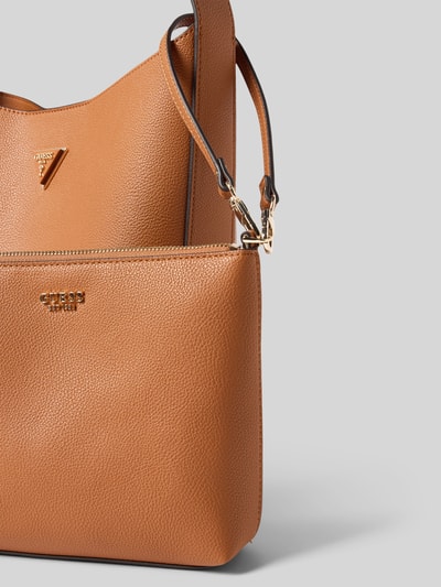 Guess Torba tote z detalem z logo Koniakowy 3
