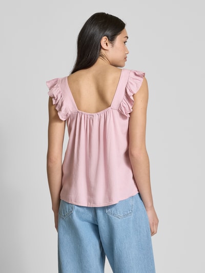 Pieces Relaxed Fit Top aus Viskose-Leinen-Mix Modell 'PIA' Rosa 5