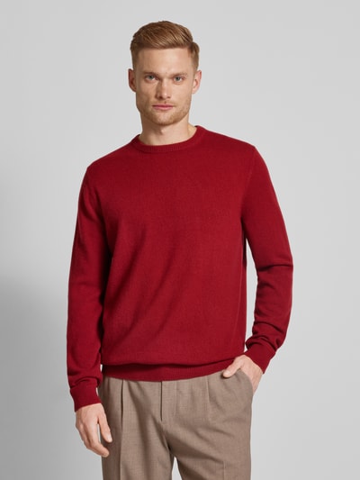 Christian Berg Men Strickpullover mit Rundhalsausschnitt Rostrot Melange 4