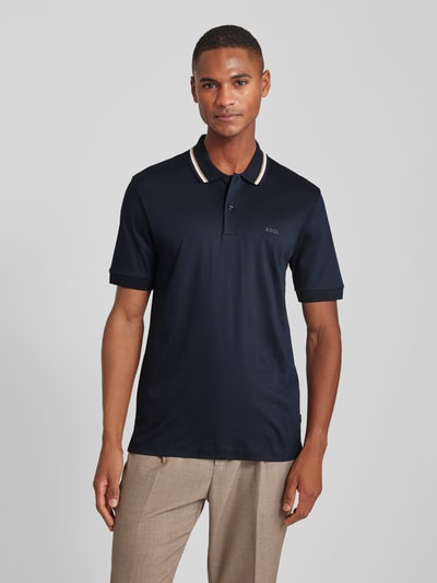 BOSS Poloshirt mit Label-Print Modell 'Penrose' Marine 4