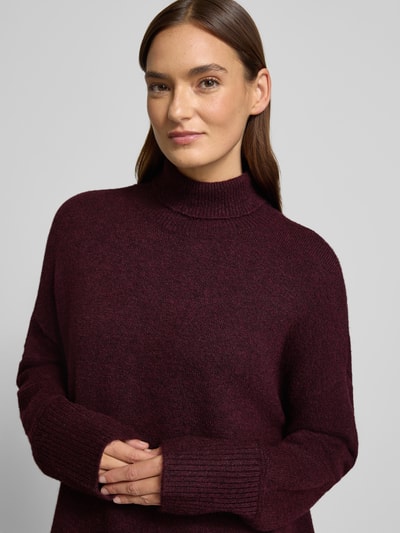 VERO MODA Relaxed fit coltrui met wol, model 'AQUARIUS' Bordeaux - 3