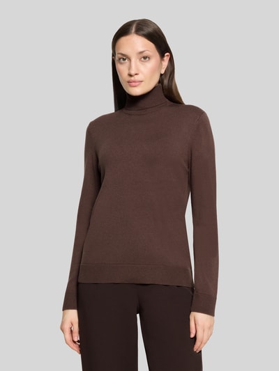 Betty Barclay Rollkragenpullover mit abgerundetem Saum Dunkelbraun 4