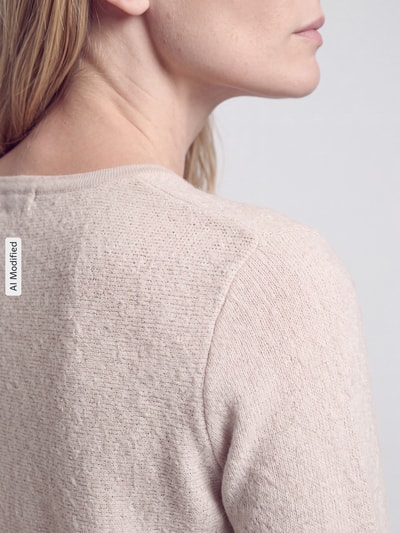 VERO MODA Kardigan rozpinany z dół w zygzaki z baskinka Piaskowy 3
