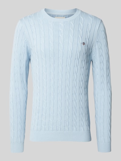 Gant Gebreide pullover met ronde hals Lichtblauw - 2