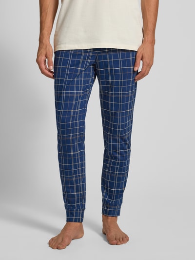 Schiesser Spodnie materiałowe z czystej bawełny z tunelem Granatowy 4