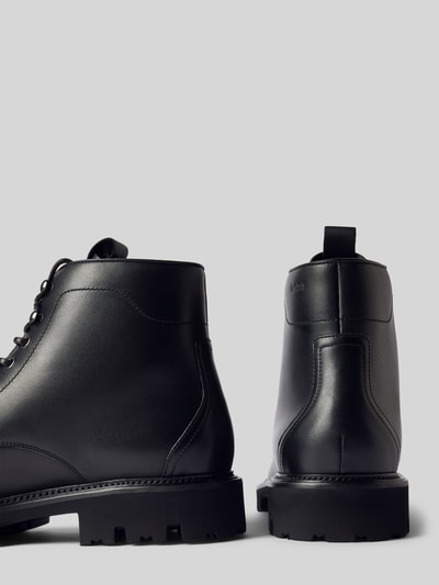 BOSS Schnürboots aus Leder mit Zugschlaufe Modell 'Juylo' Black 2