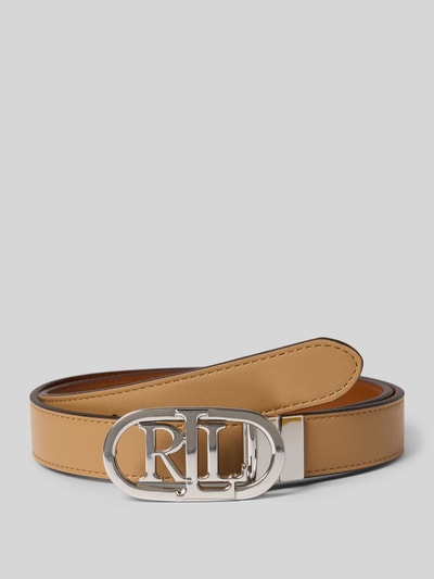 Lauren Ralph Lauren Leren riem met gesp met label Camel - 1
