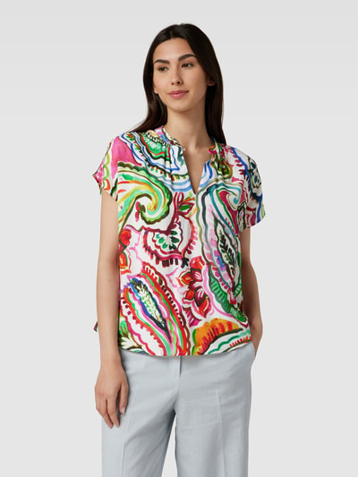 Emily Van den Bergh Blusenshirt aus Viskose mit Allover-Muster Modell 'Paisley' Pink 4