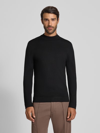 Drykorn Strickpullover aus Merinowolle Modell 'ARWON' Black 4