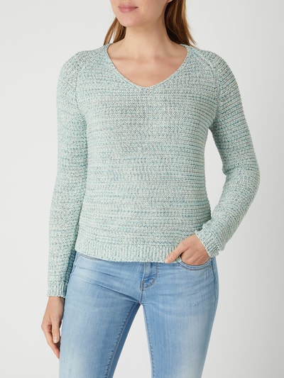 Only Pullover met V-hals, model 'Layla' Marineblauw - 4