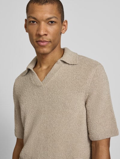 ARMEDANGELS Regular Fit Poloshirt aus Bio-Baumwoll-Mix Modell 'BOUCLE' Sand 3