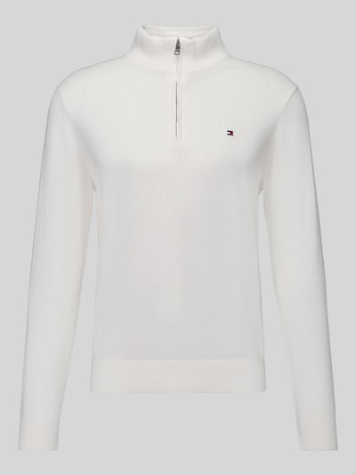 Tommy Hilfiger Regular Fit Troyer aus reiner Baumwolle Ecru 2