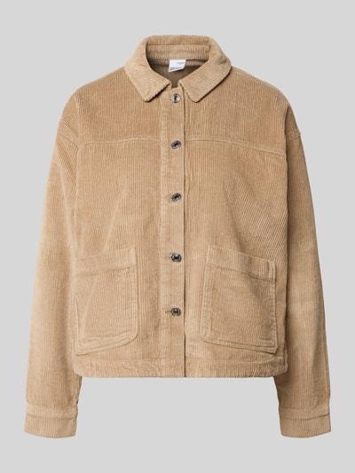 VERO MODA Bluzka z długim rękawem o kroju relaxed fit z czystej bawełny model 'JAMIE' Piaskowy 1