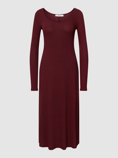 Mango Midikleid in Ripp-Optik Modell 'KILIAN' Bordeaux Rot 2