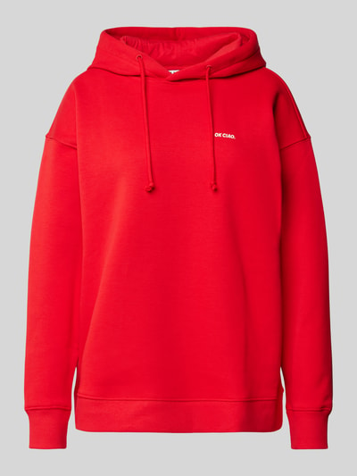 Jake*s Casual Oversized Hoodie mit Statement-Print Rot 1