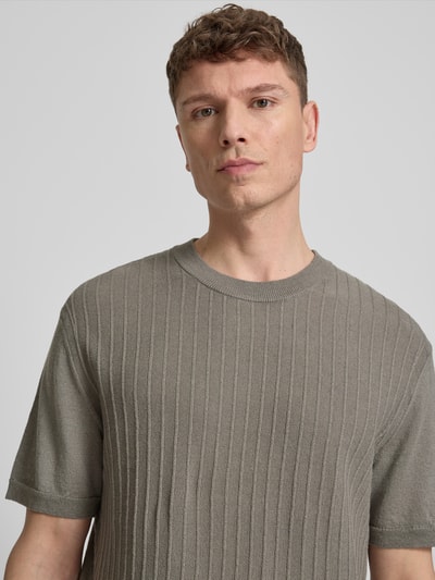 BOSS Orange Regular Fit T-Shirt aus Leinen-Baumwoll-Mix Modell 'KAJORDINO' Oliv 3