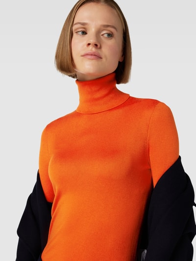 Lauren Ralph Lauren Sweter z dzianiny z dodatkiem jedwabiu model ‘ZOE’ Pomarańczowy 3