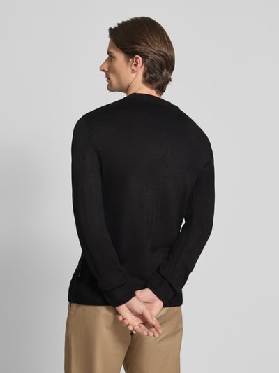 Tom Tailor Denim Regular Fit Strickpullover aus Rippstrick Black 5