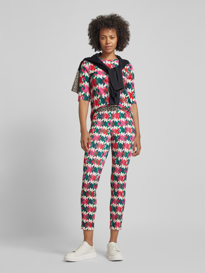 Marc Cain Legging met all-over motief Felroze - 1