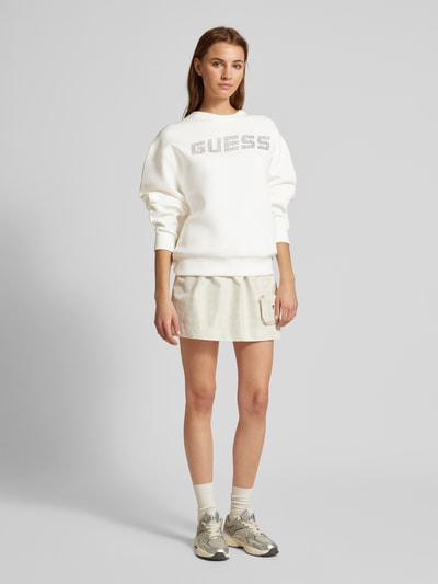 Guess Activewear Sweatshirt met strass-steentjes, model 'CECILIA' Offwhite - 1