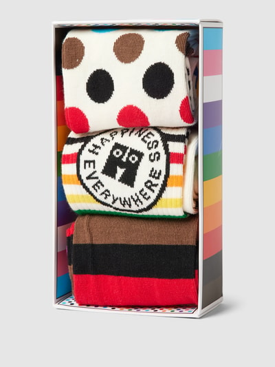 Happy Socks Socken mit Allover-Muster Modell 'Pride' im 3er-Pack Offwhite 3