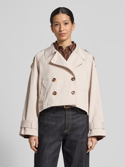 Smith and Soul Kurzer Trenchcoat mit Eingrifftaschen Sand 4