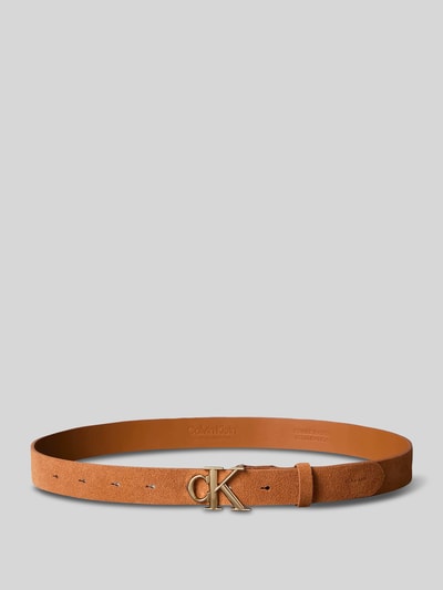 CK Calvin Klein Riem van echt leer met logodetail Cognac - 3