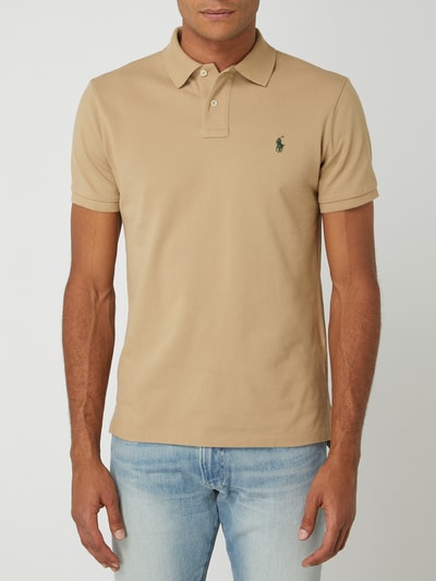 Polo Ralph Lauren Koszulka polo o kroju custom slim fit z bawełny Khaki 4