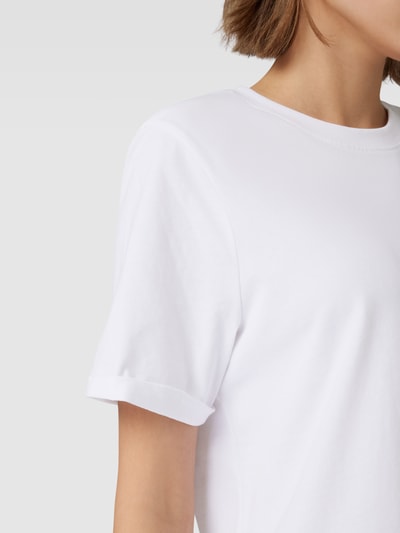 Pieces T-shirt z przeszytymi brzegami rękawów Biały 3
