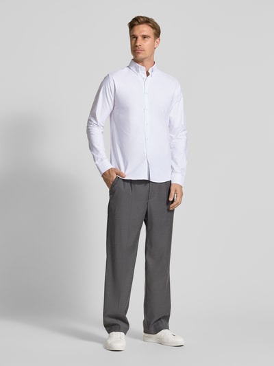Les Deux Regular Fit Freizeithemd mit Button-Down-Kragen Modell 'Konrad' Weiss 1