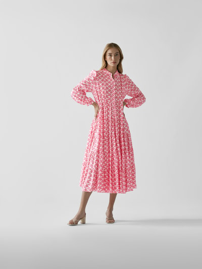 Diane von Furstenberg Blusenkleid in Midilänge Pink 1