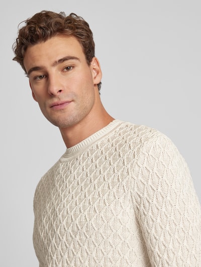 GABBA Gebreide pullover met ronde hals, model 'AKSLA' Offwhite - 3