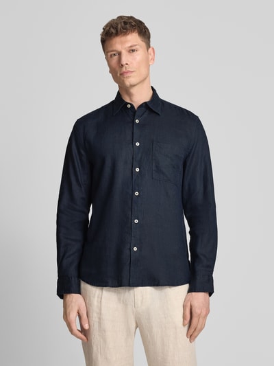 Marc O'Polo Regular Fit Freizeithemd aus reinem Leinen Dunkelblau 4