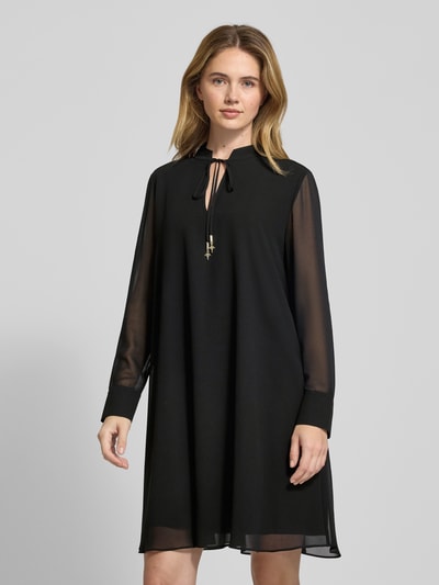 JOOP! Knielange jurk met opstaande kraag, model 'Delilah' Zwart - 4