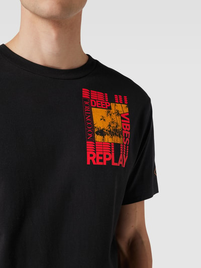 Replay T-Shirt mit Motiv-Print und Rundhalsausschnitt Black 3