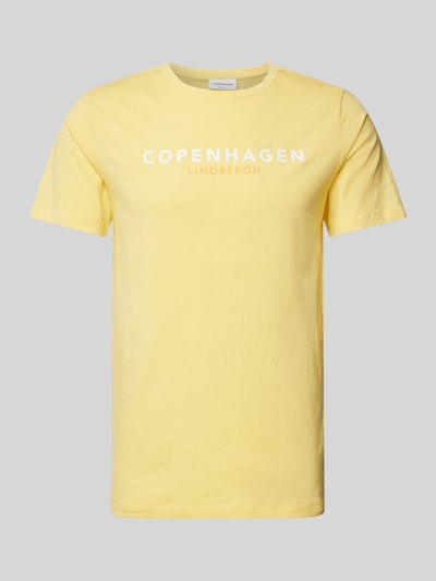 Lindbergh T-Shirt mit Label-Print Modell 'Copenhagen' Gelb 2