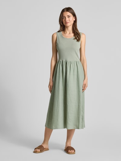 Oui Midi-jurk met Ronde hals Groen - 4